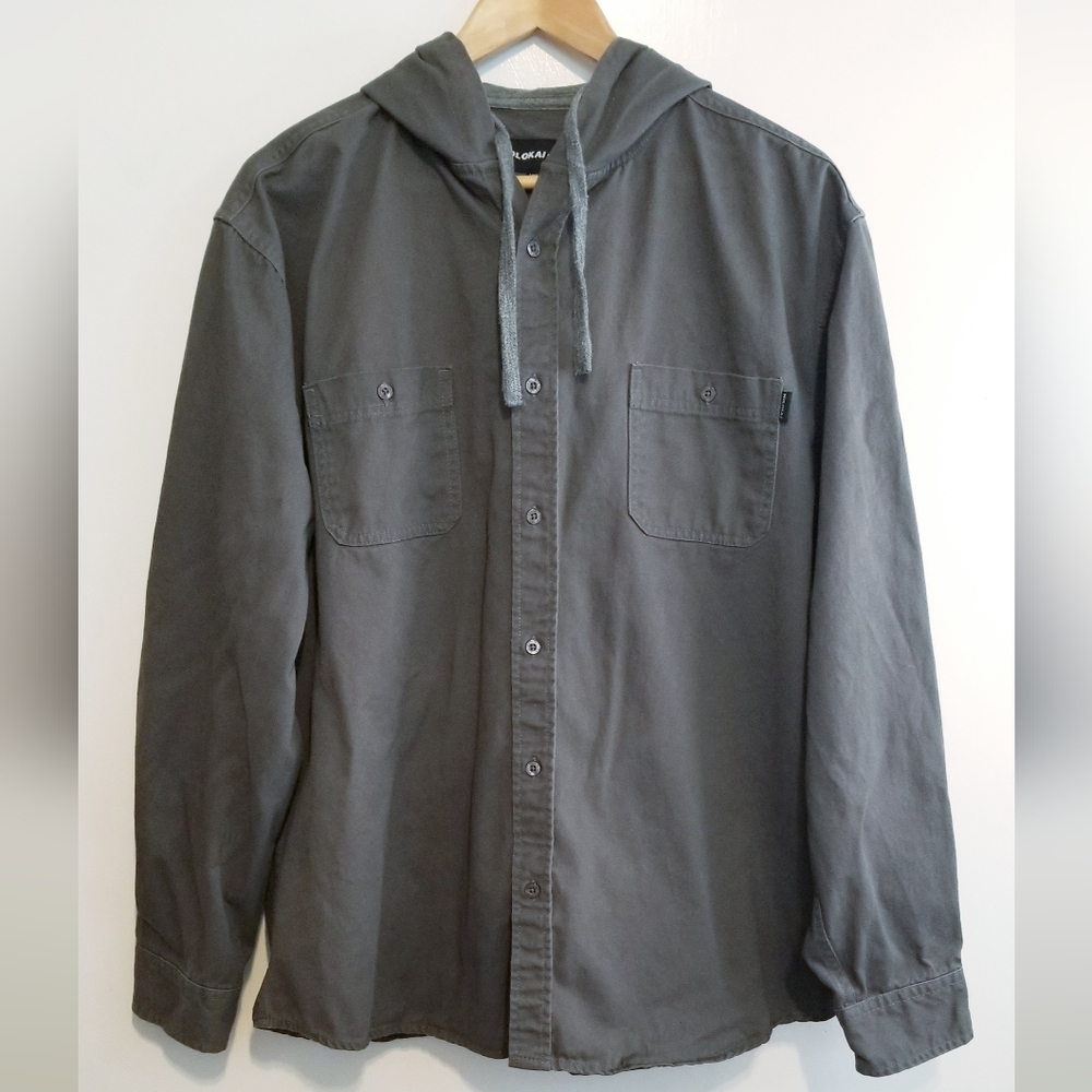Molokai Surf Co. Button Down Top Hoodie Shacket